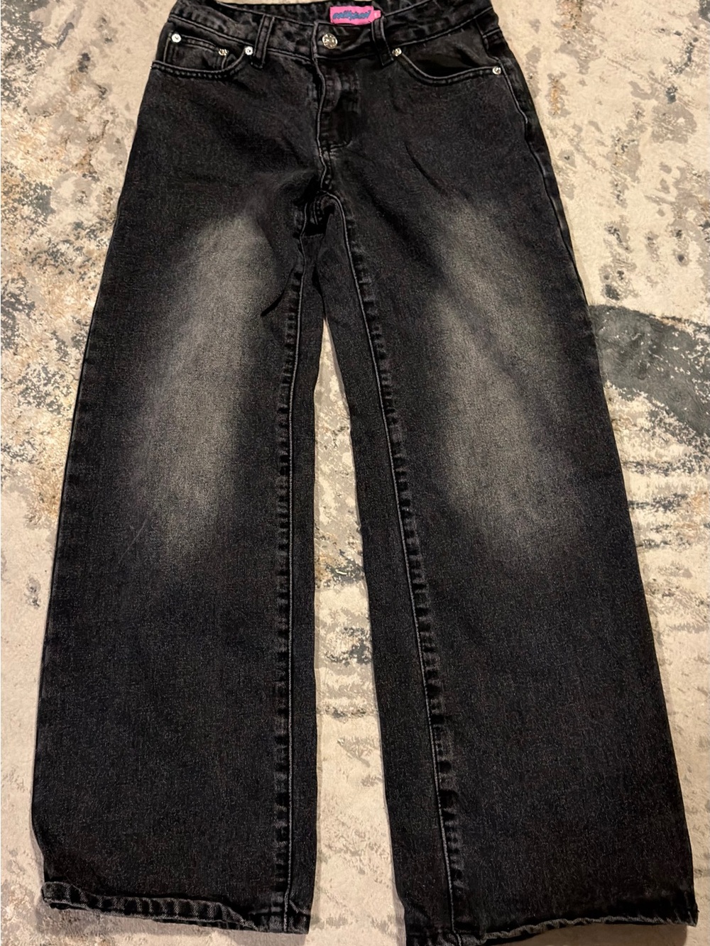 Edikted Black Washed Flare Jeans